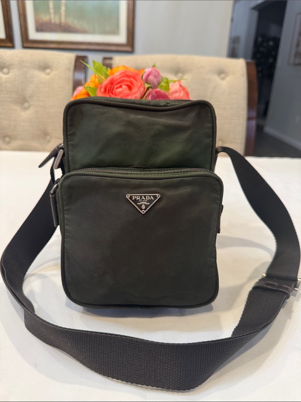 Authentic Prada Small Nylon Messenger Crossbody Bag